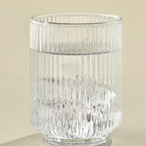 Atlas Ribbed Glass Tumbler (Short)