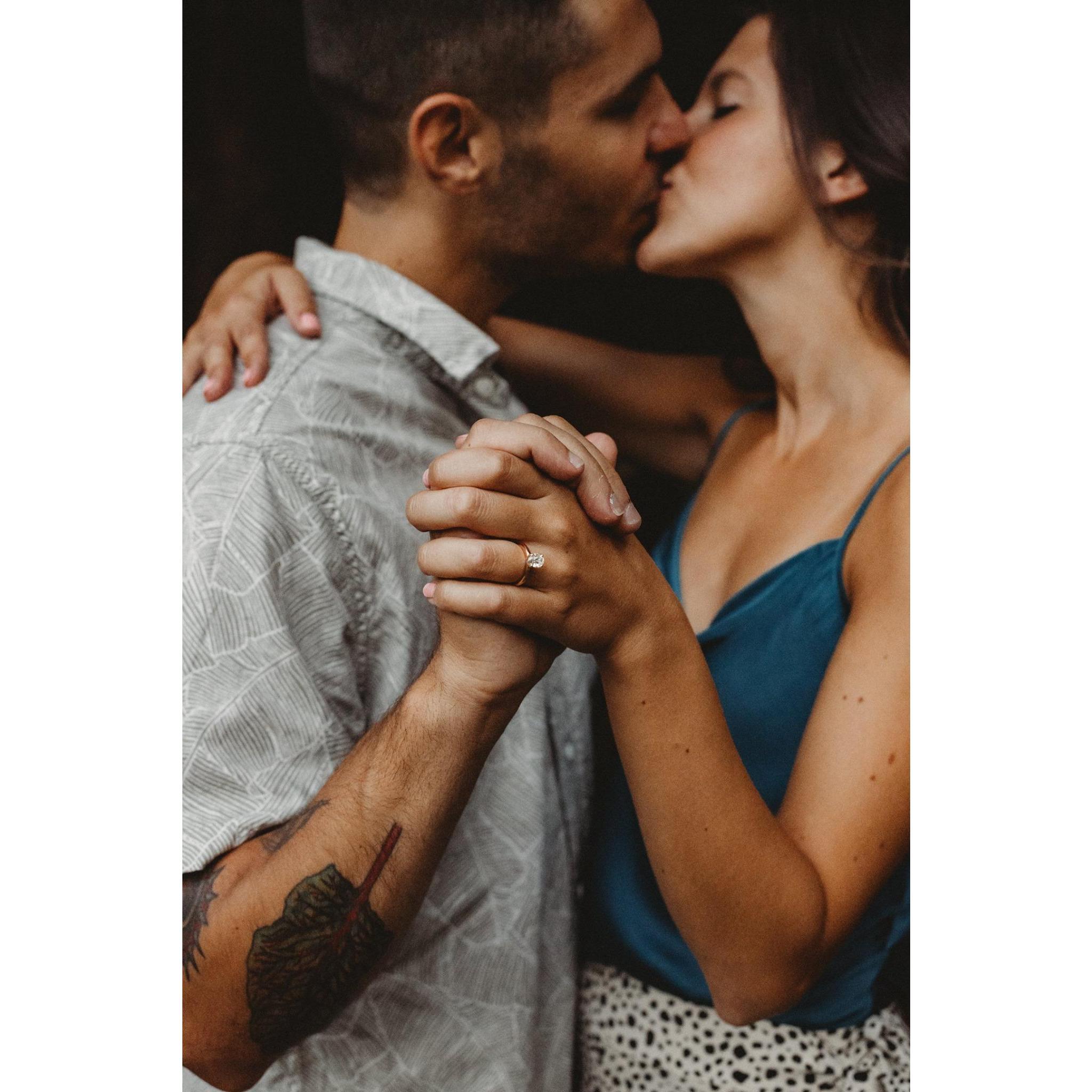 Formal engagement picture in Prospect Park