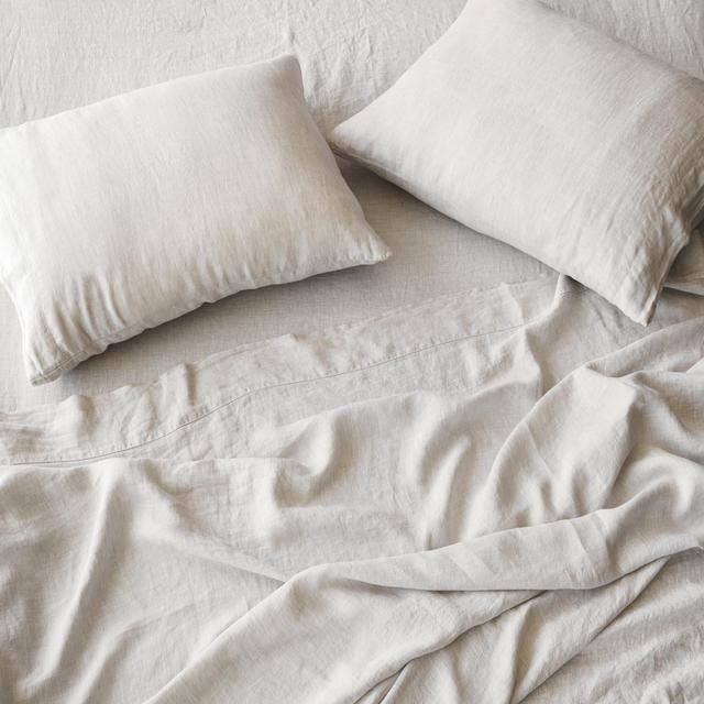 Stonewashed Linen Sheet Set - White King