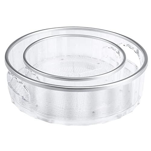 Watpot Plastic Lazy Susan Turntable Non-skid Cabinet Pantry Kitchen Under-Sink Organizer Spice Rack Storage 2 Pack