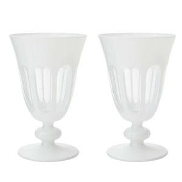Rialto Glass Tulip Set/2, Chalk