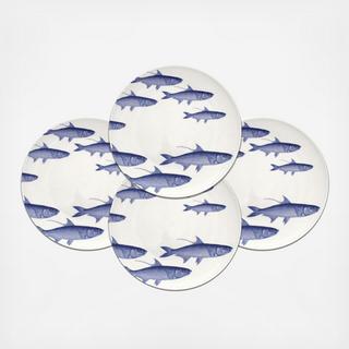 School of Fish Salad/Dessert Plate, Set of 4