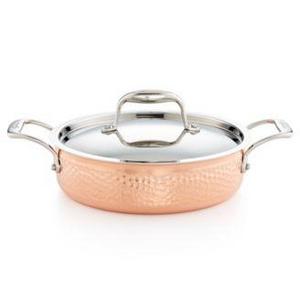 Lagostina Martellata Tri-ply Copper 3-Qt. Casserole With Lid