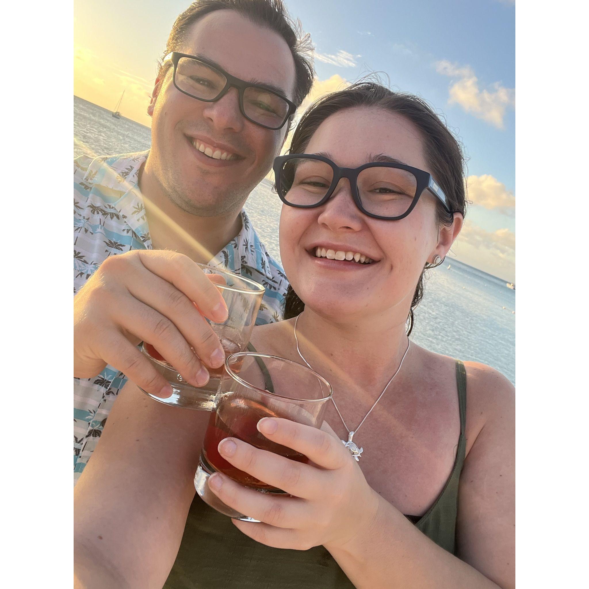 Cheers to a wonderful beach vacation.