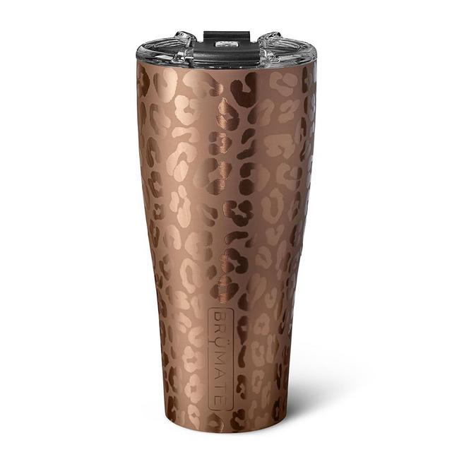 BrüMate Nav XL 32oz 100% Leak Proof Insulated Travel Tumbler with Magnetic BevLock™ Lid - Double Wall Cup-Holder Friendly Stainless Steel Mug (Gold Leopard)