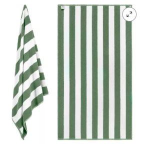 White Classic 100% Cotton Cabana Striped Oversized Beach Towels