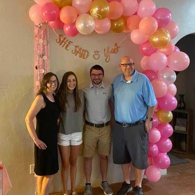 My parents surprised me and flew out to Arizona when Dylan proposed