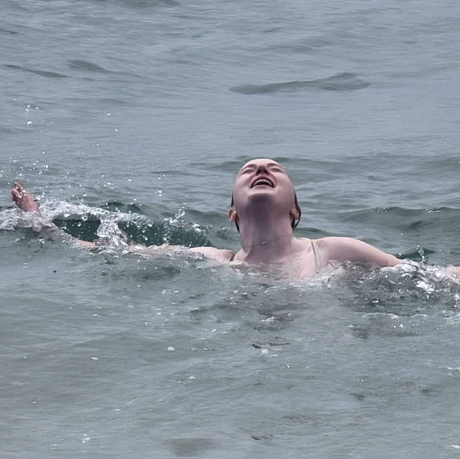 Nicole drowning in the ocean :)