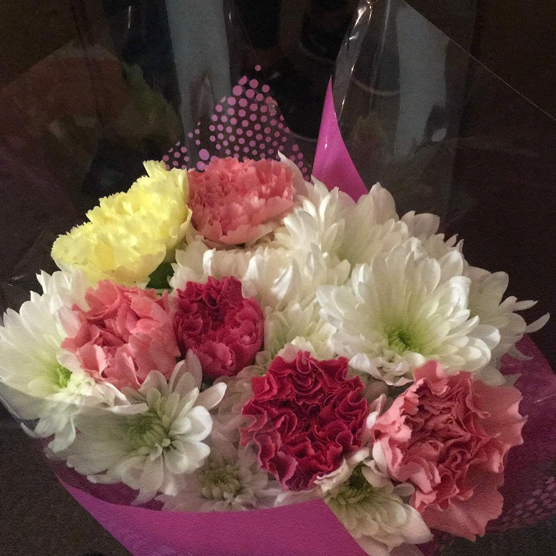 The first of many bouquets of flowers.