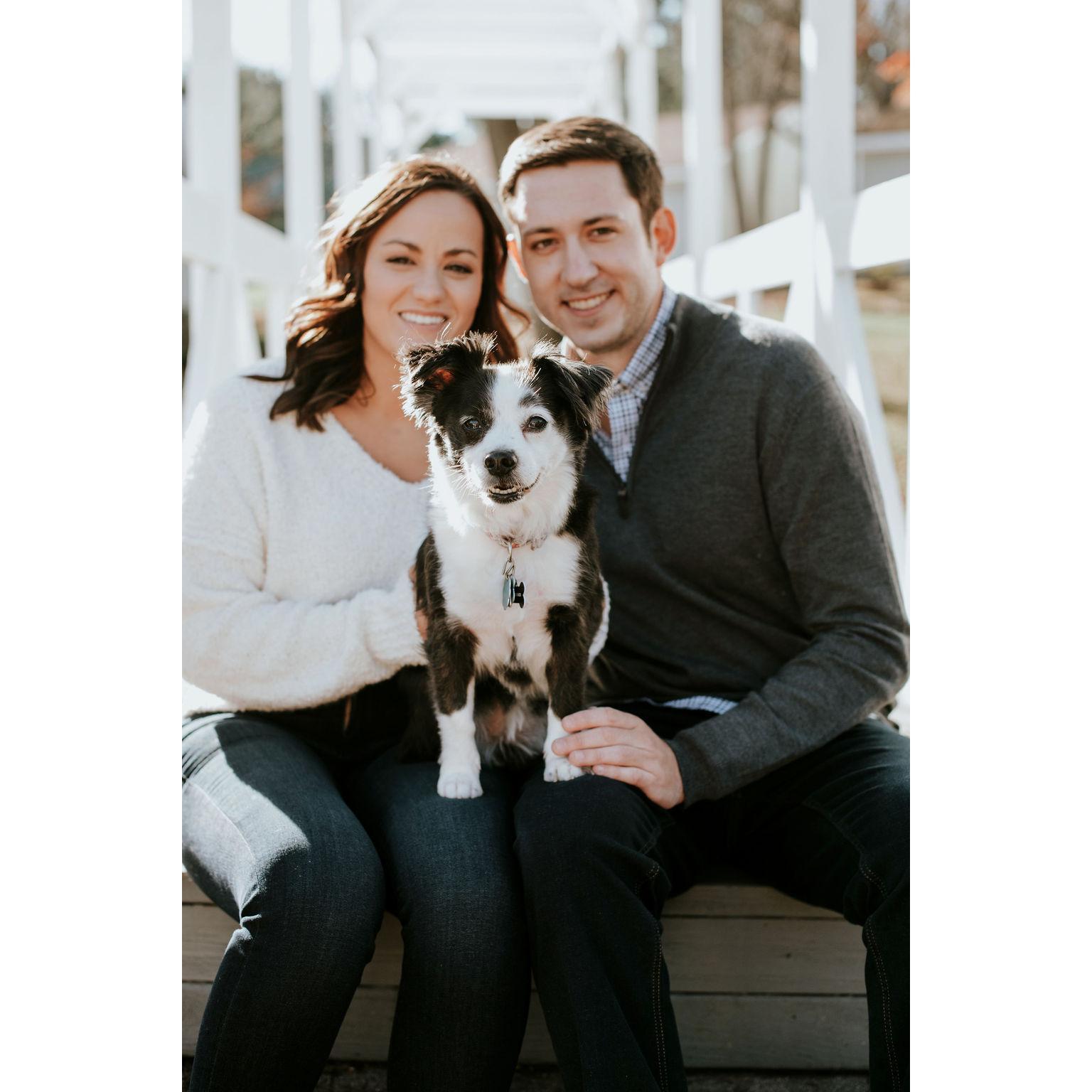 Engagement photo with our angelic bean, Molly.