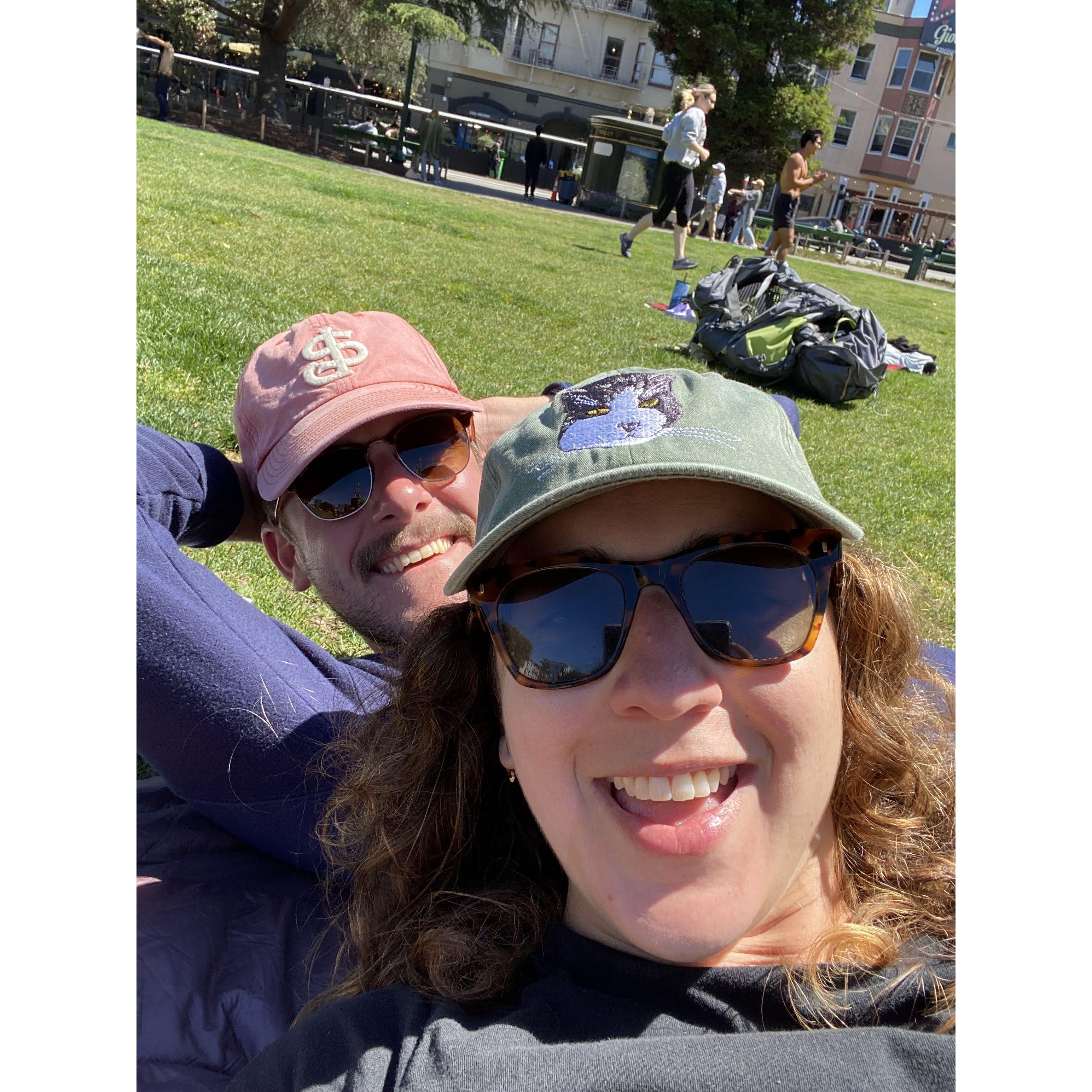 Lounging in Washington Square Park