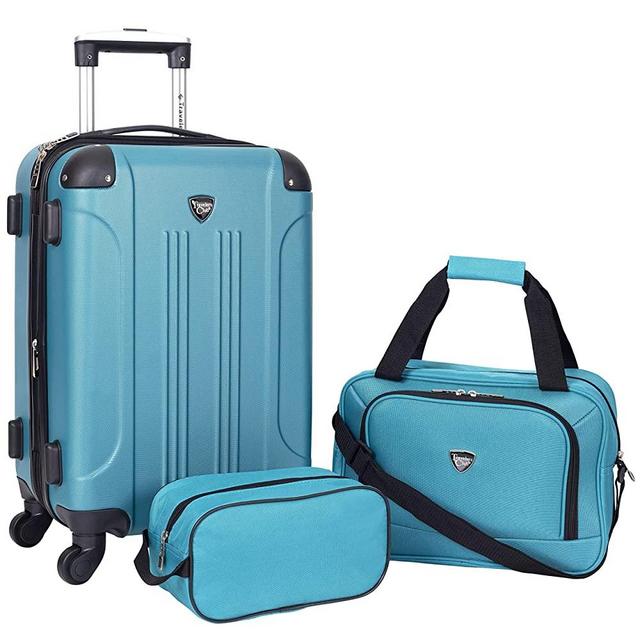 Travelers Club Sky+ Hardside Expandable Luggage Set with Spinner Wheels, Teal, 3 Piece