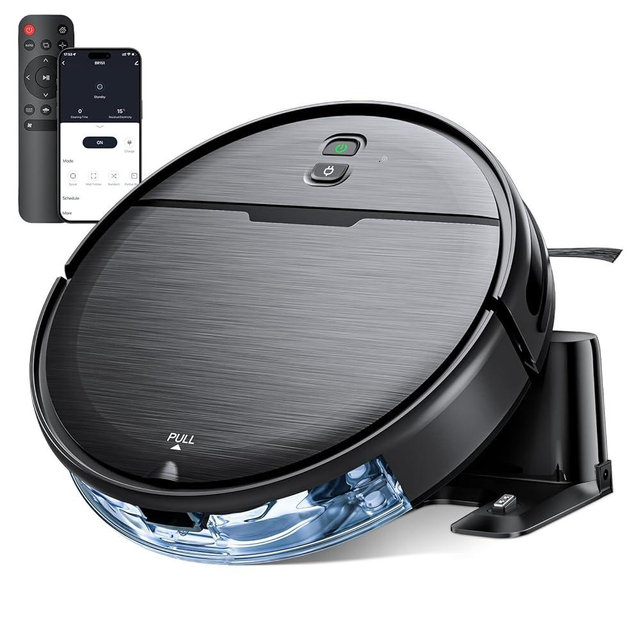 Robot Vacuum and Mop Combo, 2 in 1 Robot Vacuum Cleaner with WiFi/App, Smart Robotic Vacuums with Strong Suction, Schedule, Self-Charging, Slim, Quiet, Ideal for Hard Floor, Pet Hair, Low Pile Carpet