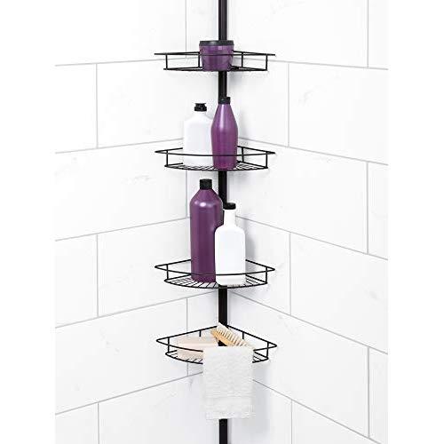 Zenna Home Tension Pole Shower Caddy, Bronze