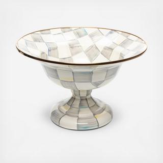 Sterling Check Enamel Compote
