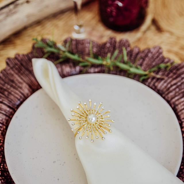 Sun Burst Gold Napkin Ring