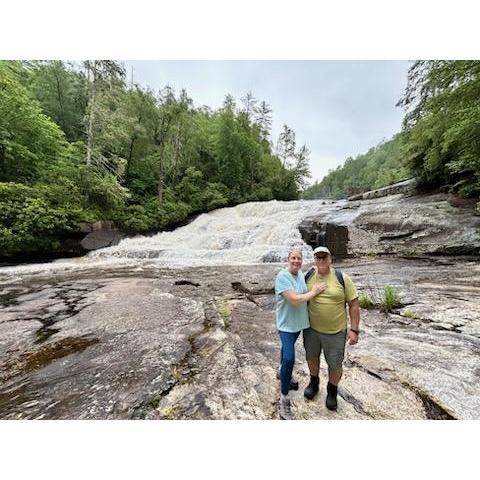 Slippery rocks, Triple Falls, Ashville, NC.