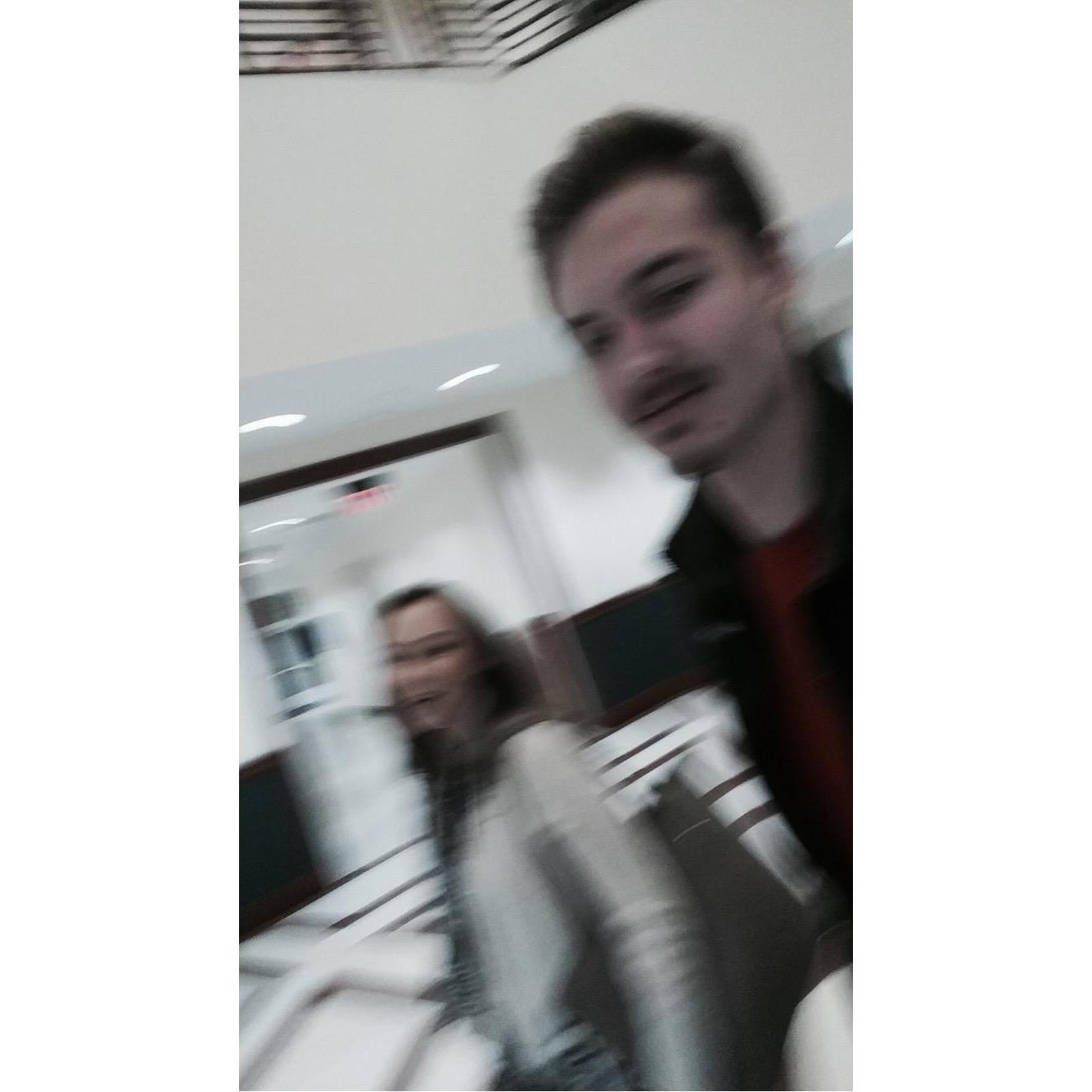 Their first "official" picture of just them! Olivia met Caleb's brother, Goober, at CRU that night and this was Caleb's way of taking a selfie.