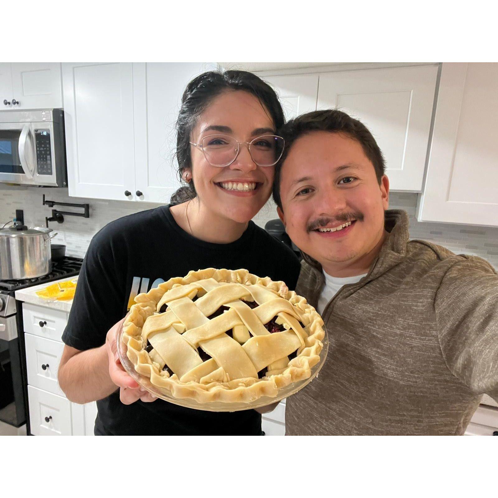 Homemade Blueberry pie anyone? How about with a side of vanilla ice cream?