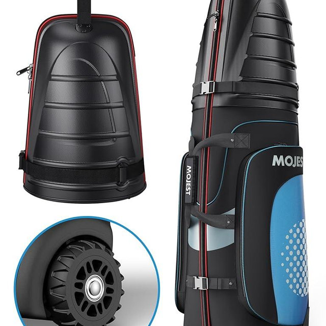 Golf Travel Bags for Airlines with Wheels, Hard Case Top and 1680D Heavy Duty Oxford Protect Golf Clubs, Lightweight and Easy to Maneuver