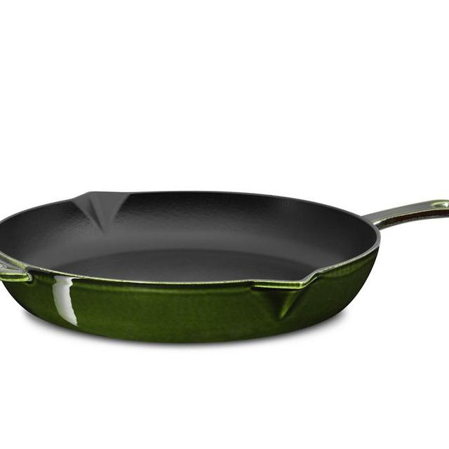 Staub Cast-Iron Fry Pan, 12", Basil