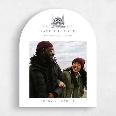 White Arch Wedding Save the Date - Floris Photo