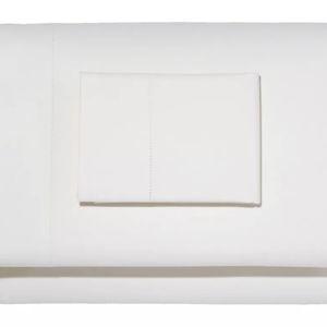 280-Thread-Count Pima Cotton Percale Sheet Set- White, Queen
