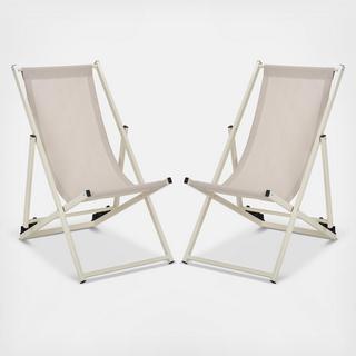 Breslin Outdoor Sling Chairs, Set of 2