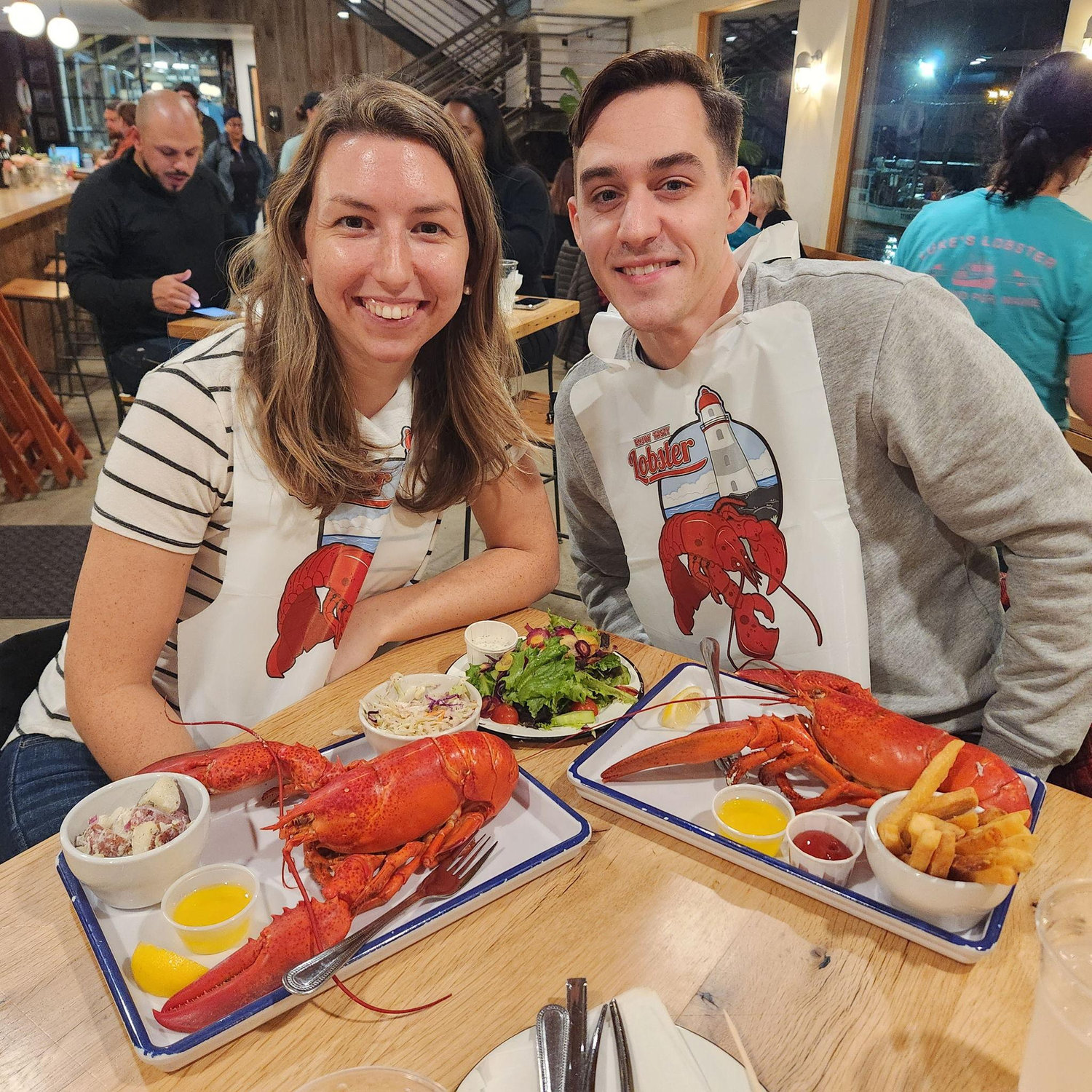 Mitchell's first steamed lobster!
Portland, ME