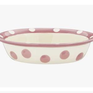 PETRAGEOUS DESIGNS Polka Paws Oval Ceramic Dog & Cat Bowl, Pink, 1-cup - Chewy.com