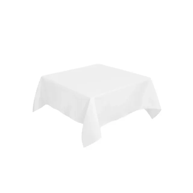 55"x55" Square Polyester Stain Resistant Solid Tablecloths Snow White - PiccoCasa