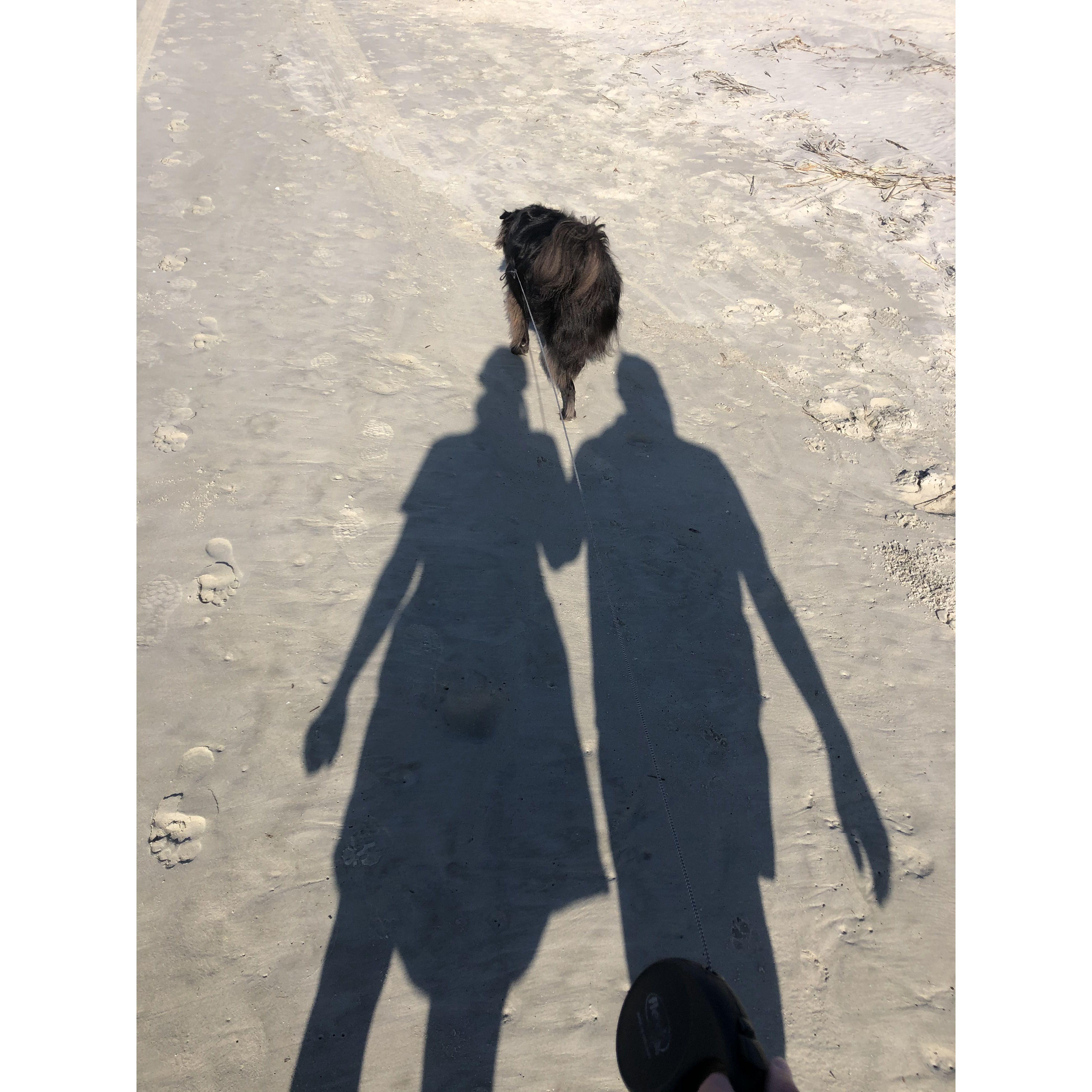 Walking the Kiawah beach with Jackson
