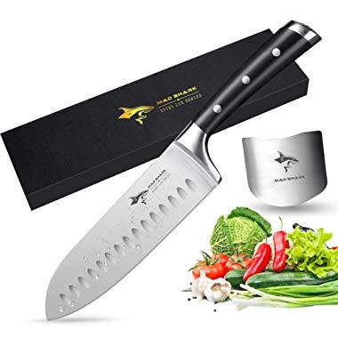 Santoku Knife - MAD SHARK Pro Kitchen Knives 7 Inch Chef's Knives,Best Quality German High Carbon Stainless Steel Knife with Ergonomic Handle,Ultra Sharp,Best Choice for Home Kitchen and Restaurant