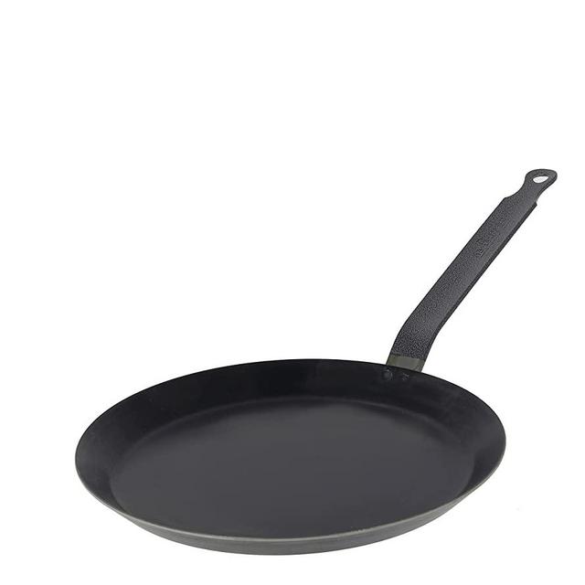 De Buyer Crepe Pan, Blue Steel, Made in France, 8-Inch Cooking Surface, 9.5-Inches Rim to Rim