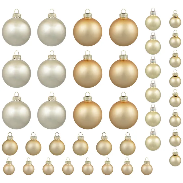 Northlight 2-Finish Glass Christmas Ball Ornaments - 2.5" - Gold - 40ct
