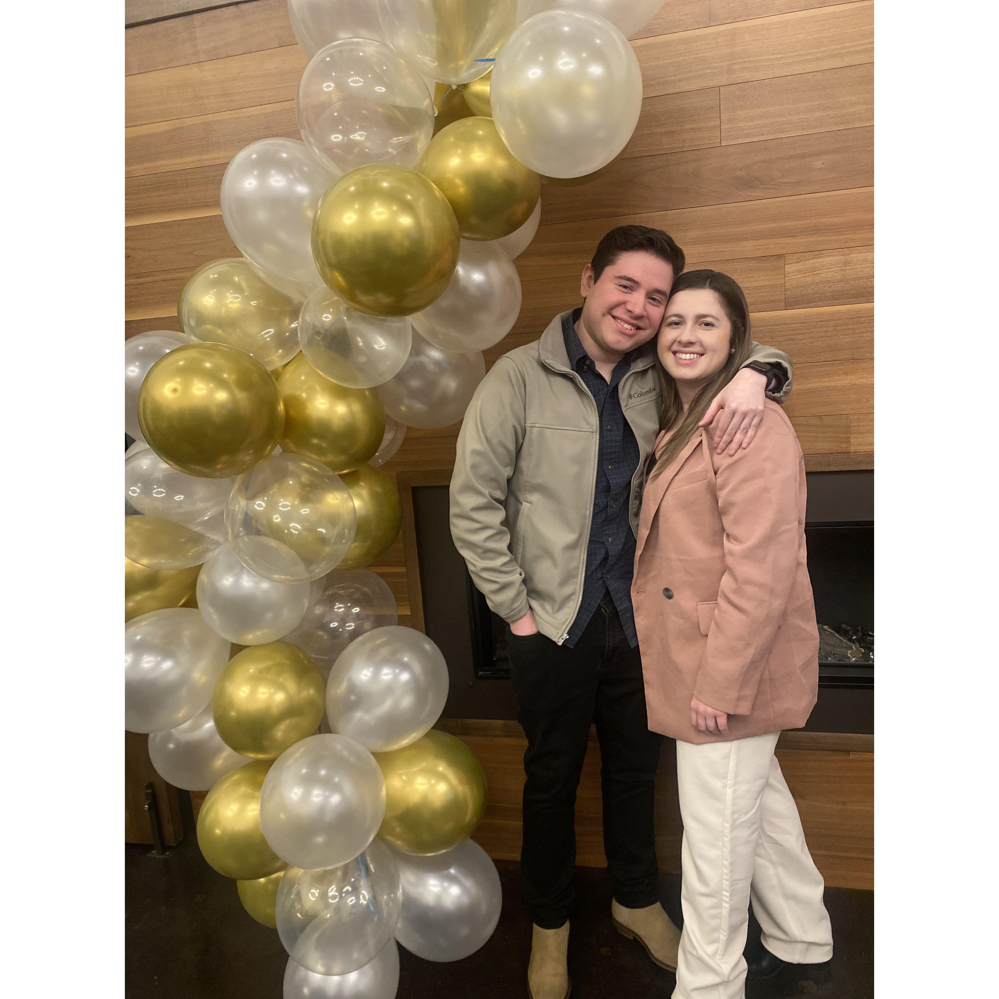 At our friends wedding reception party after they wed at the courthouse in January 2022.