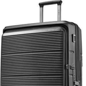 Samsonite Paralux Large Checked Luggage - Innovative Design - Quick Access Front Pocket - Dual Suspension Wheel Technology - TSA Lock - Expandable - Includes Removable Packing Cubes - Black