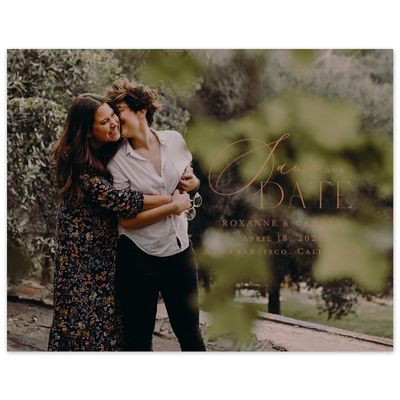 Tuscany, Orange Wedding Digital Save the Date - Poplar Landscape