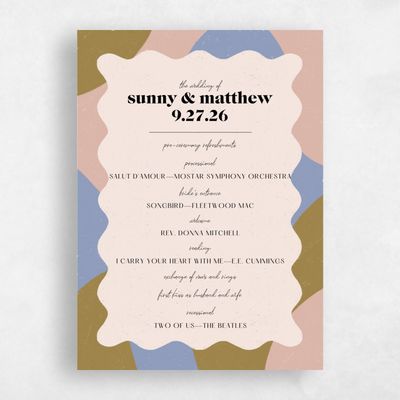 Blue Standard Wedding Program - Allegria