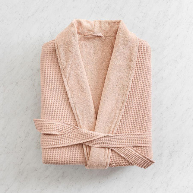 Waffle Weave Resort Robe, Blush, Extra Large