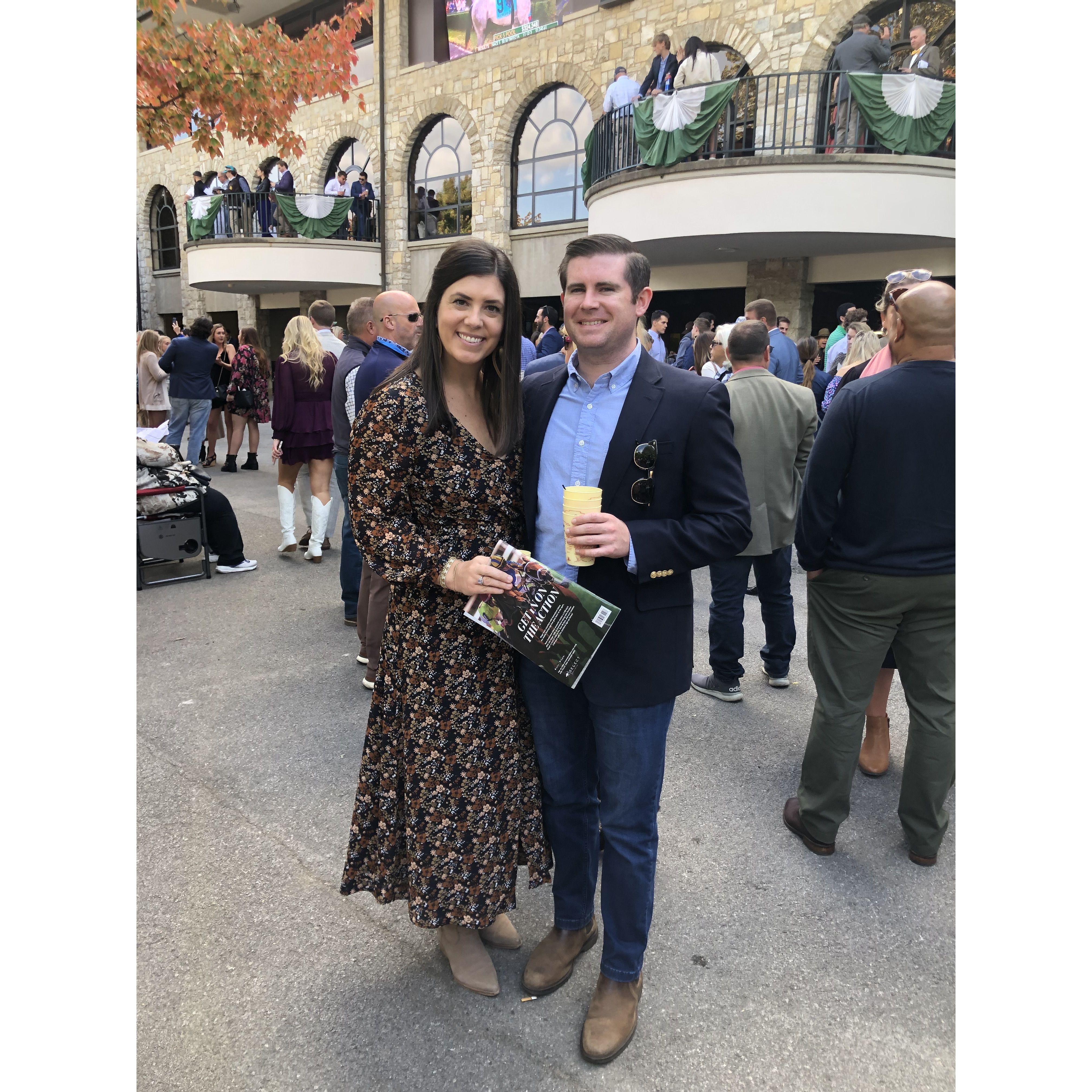 Our first trip to Keeneland together in Lexington, KY. Thanks to Erin's beginner's luck, we managed to walk away with $86!