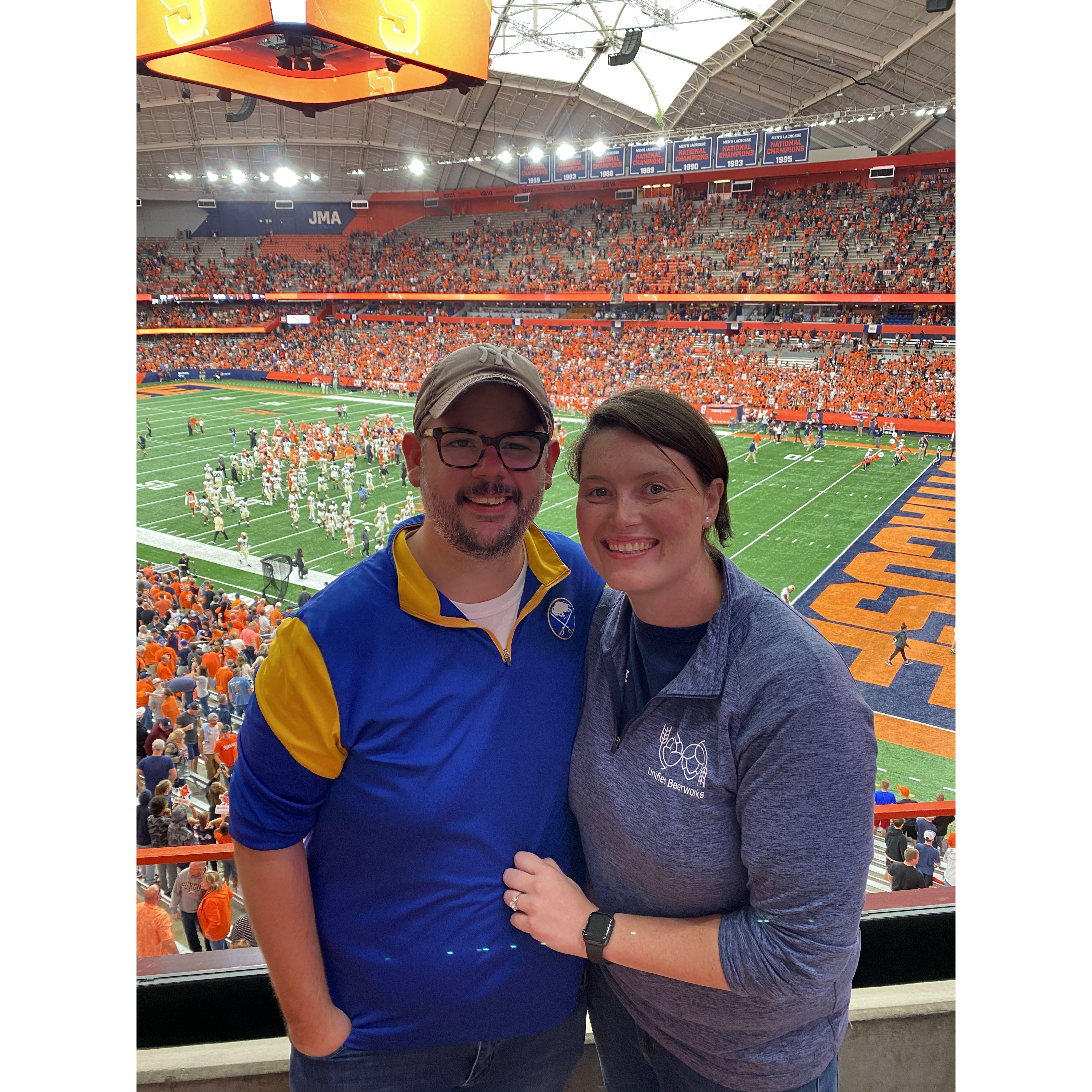 Celebrating our engagement at Syracuse-Purdue