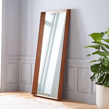 Wood Frame Ledge Floor Mirror