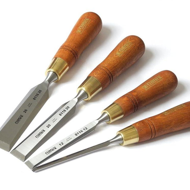 Narex Czech Steel Premium 4 pc set 6 (1/4), 12 (1/2), 20 (3/4), 26 (1) mm Chisels w/Hornbeam Handles