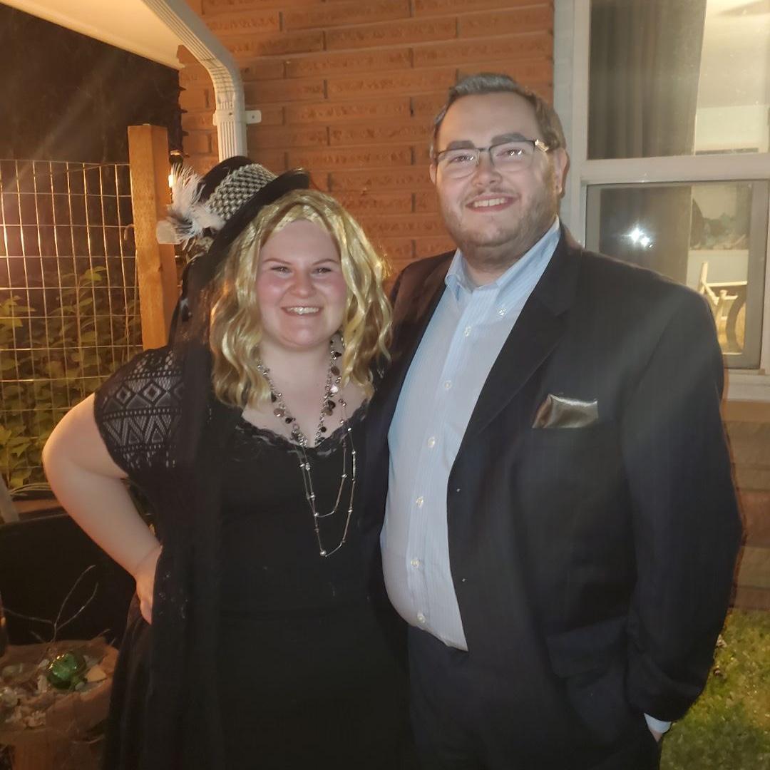 Dressed as Moira and John Rose from the tv show Schitt’s Creek. We won the costume contest! 2023