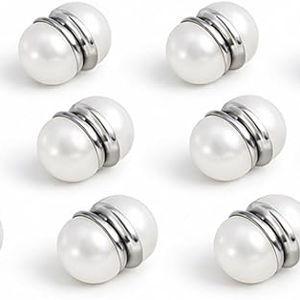 Wedding Veil Weights, Magnetic Invisible Bridal Accessories, 12-16 Pairs Pearl & Diamond Edge for Outdoor Ceremonies