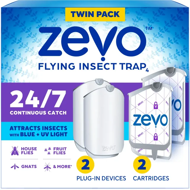 Zevo Flying Insect Trap Starter Kit - 2 Traps + 2 Refills