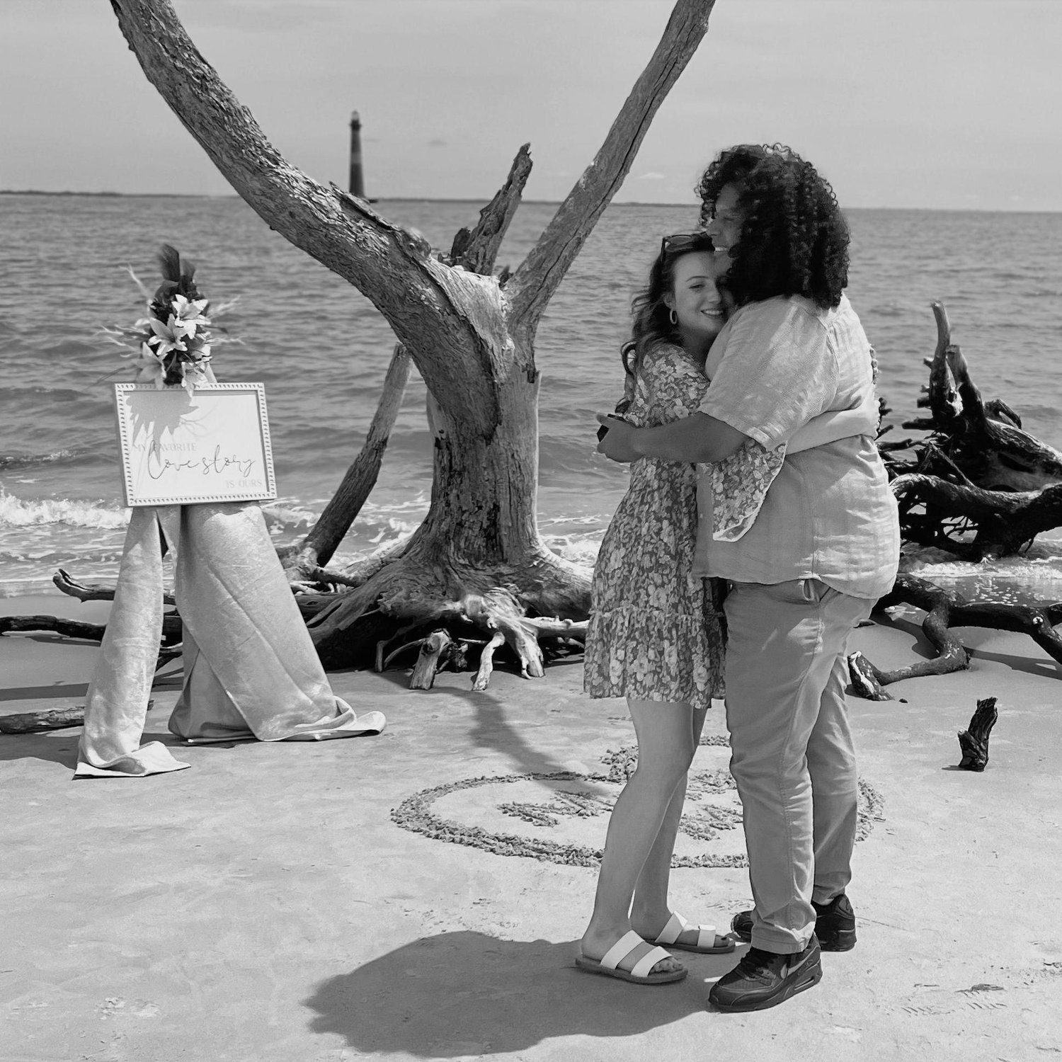 He made it even more special by secretly inviting our families to join us on the beach.