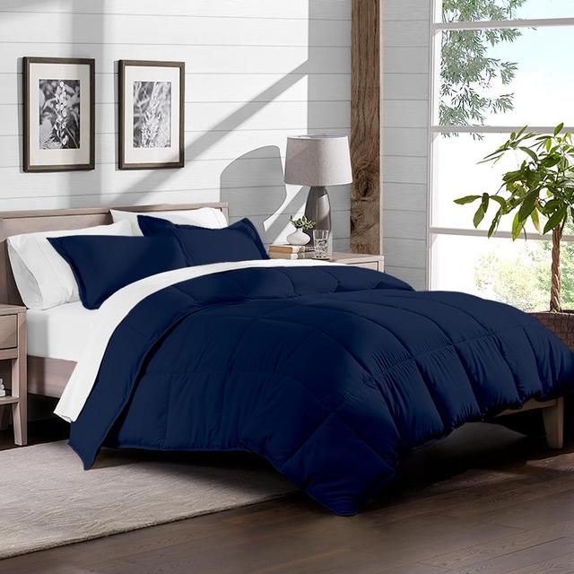 7-Piece Bed-In-A-Bag - Queen (Comforter Set: Dark Blue, Sheet Set: Light Blue)