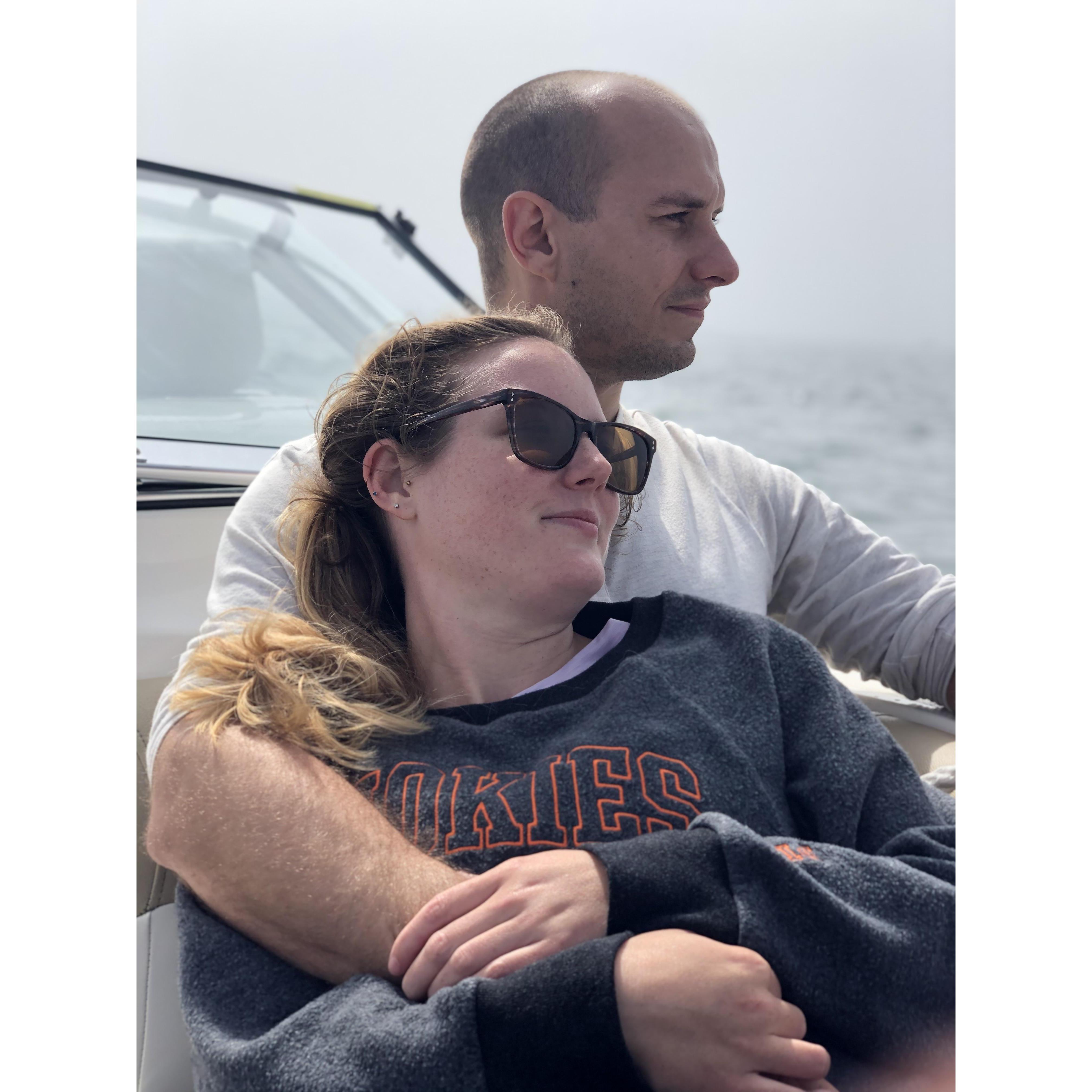 Cape Cod 2020 Teal took photos of us on the boat